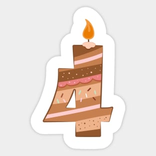 Cake number 4 Sticker